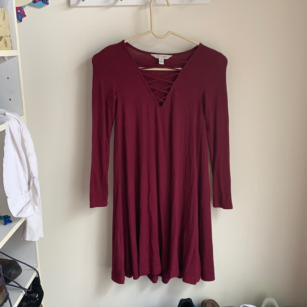 Soft and sexy maroon dress